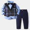 Boys Gentleman Dress Spring And Autumn Long Sleeve Shirt Waistcoat Set